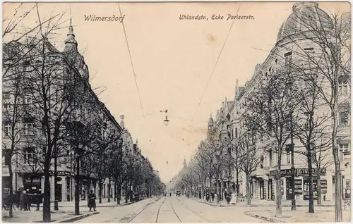 Wilmersdorf Berlin Uhlandstraße Ecke Pariserstrasse, Geschäfte 1912