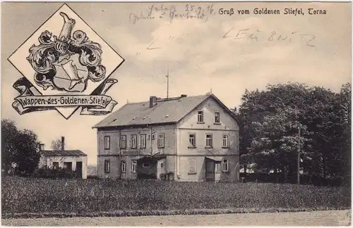 Torna Dresden Gasthaus Goldener Stiefel Ansichtskarte Prohlis  1919