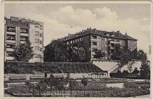Ansichtskarte Neukölln Berlin bis 1912 Rixdorf Im Sportpark, Rosengarten 1932