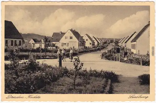 Ansichtskarte Kaditz Dresden  Siedlung - Straßenpartie 1928