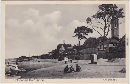 Postcard Sorenbohm Sarbinowo (Mielno) Strandhäuser und Kirche 1922