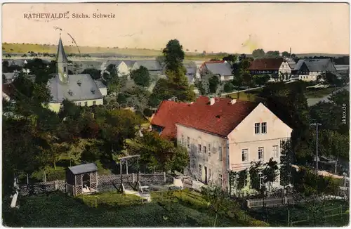 Rathewalde Partie in der Stadt Ansichtskarte Pirna Bad Schandau 1913