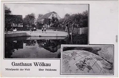 Wölkau Heidenau 2 Bild Gasthaus Wölkau der Mittelpunkt der Erde b Dresden 1941