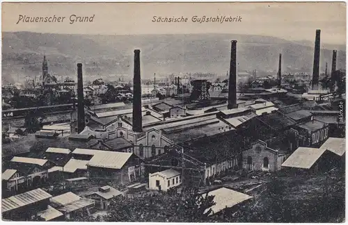 Ansichtskarte Deuben-Freital Sächsische Gußstahlfabrik 1913