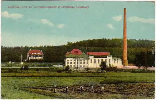 Lichtenberg (Erzgebirge) Elektrizitätswerk und Verwaltung b Freiberg  1913