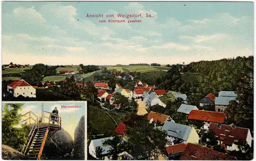Weigsdorf b Bogytynia Reichenau  2 Bild:  Felsen und Stadt b Zittau 1914