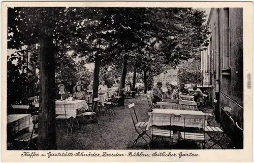 Bühlau Dresden Gaststätte Schnöder, Garten, Danziger Freiheit 4 1935