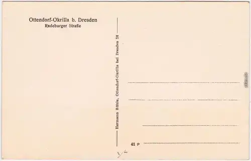 Ansichtskarte Ottendorf-Okrilla Radeburger Straße b Dresden  1924