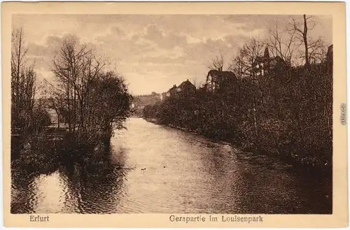 Ansichtskarte Erfurt Gerapartie im Louisenpark 1920