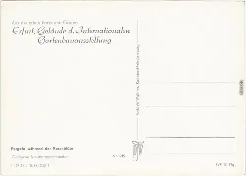 Erfurt Internationale Gartenbauausstellung der DDR (IGA) 1967