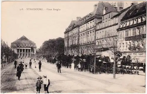 Straßburg Strasbourg Place Broglie - Cafe Ansichtskarte CPA 1912