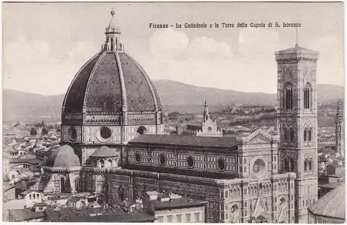 Florenz Firenze Kathedrale von Florenz, Kuppel und Glockenturm 1913 