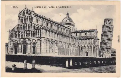 Ansichtskarte Postcard  Pisa Duomo di fianco e Campanile 1914