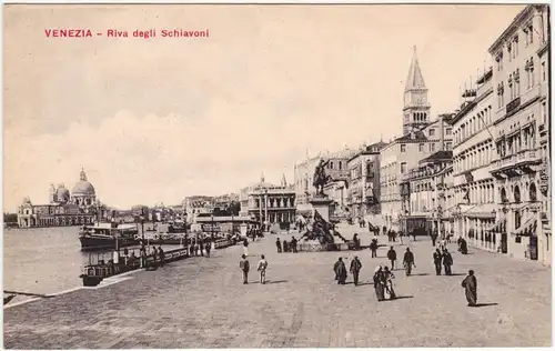 Venedig Venezia Riva degli Schiavoni (bed. Kai), belebt 1918 