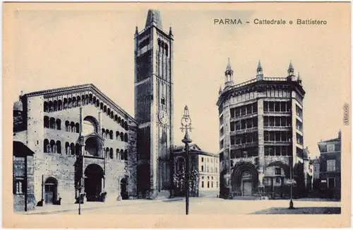 Parma Cattedrale e Battistero Ansichtskarte Postcard 1917