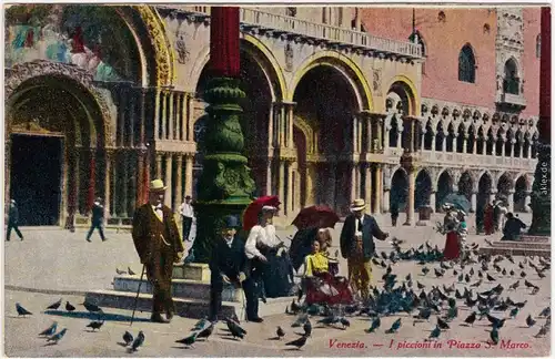 Venedig Venezia Piccioni in Piazza S. Marco 1922 