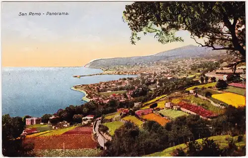 San Remo Sanremo Bick auf die Stadt Anschtskarte Postcard  1914