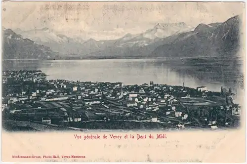 Vevey Blick über die Stadt  CPA Ansichtskarte  Waadt Fabriken 1913