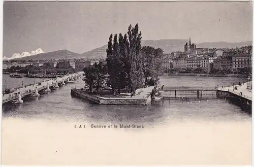 Genf Genève  Blick über die Stadt  CPA Ansichtskarte  1912