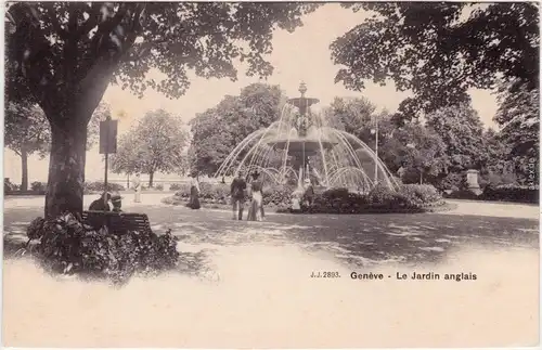 Genf Genève  Le Jardin anglais  CPA Ansichtskarte 1912