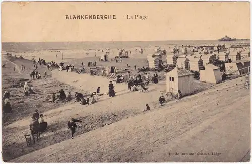 Blankenberge Blankenberghe Strand, belebt West-Vlaanderen CPA 1924