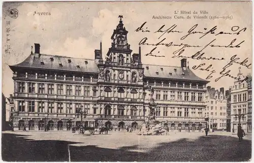 Antwerpen Anvers Partie am Rathaus Ansichtskarte CPA 1906