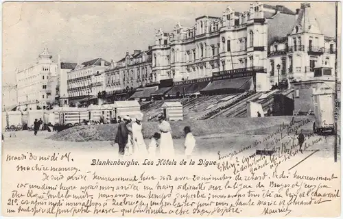Postkaart Blankenberge Blankenberghe Strand-Promenade, belebt 1904