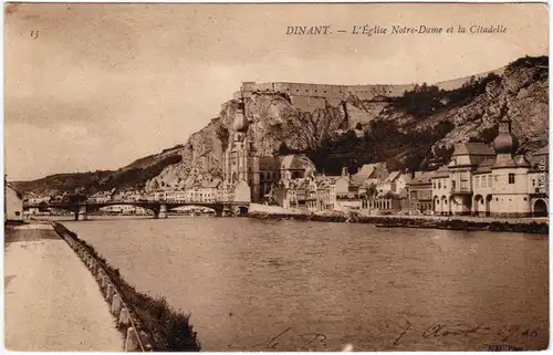 Dinant Dinant Kirche und Zitadelle CPA Ansichtskarte 1906