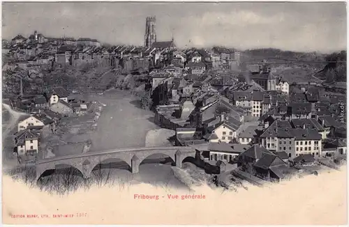 CPA Ansichtskarte Freiburg im Üechtland Fribourg Totalansicht 1909