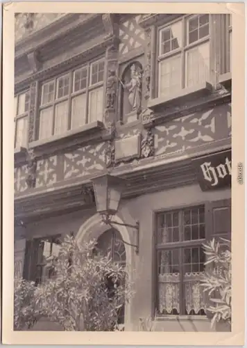 Dinkelsbühl Fachwerkhaus - Hotel  Privatfoto Ansichtskarte  1954