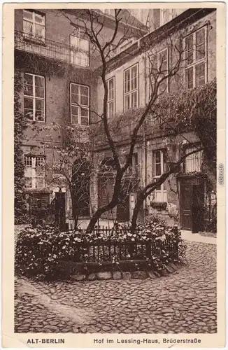 Ansichtskarte Mitte Berlin Innenhof des Nicolaihauses - Brüderstraße 13 1928