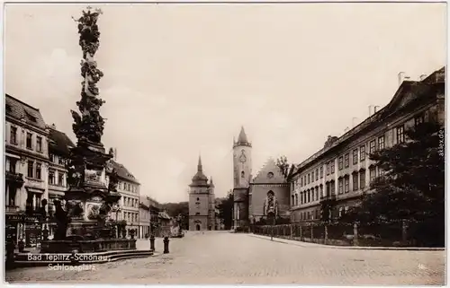 Teplitz - Schönau Teplice Schloßplatz Foto Ansichtskarte 1939