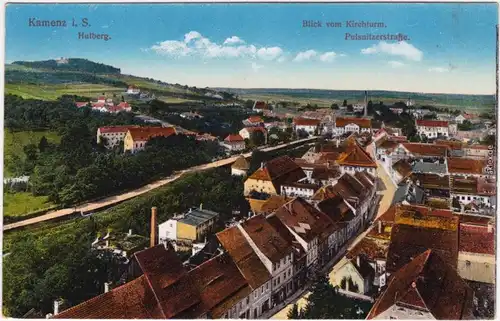 Kamenz Kamjenc Pulsnitzerstrasse - Totale    Oberlausitz 1916