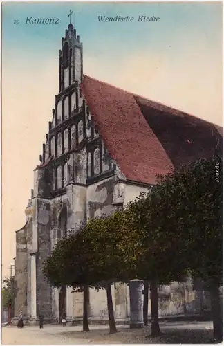 Kamenz Kamjenc Wendische Kirche  Oberlausitz Ansichtskarte 1910