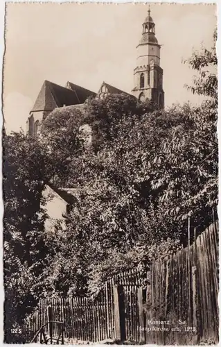 Kamenz Kamjenc Blick auf die Hauptkirche Oberlausitz Fotokarte 1928