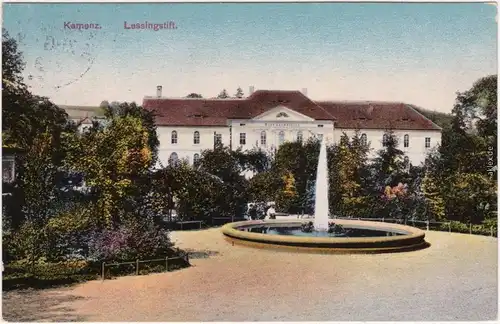 Kamenz Kamjenc Partie am Lessingstift Ansichtskarte Oberlausitz  1908