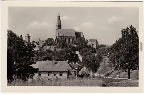 Kamenz Kamjenc Weg in die Stadt Ansichtskarte Oberlausitz 1956