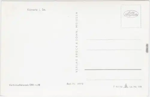 Kamenz Kamjenc Weg in die Stadt Ansichtskarte Oberlausitz 1956