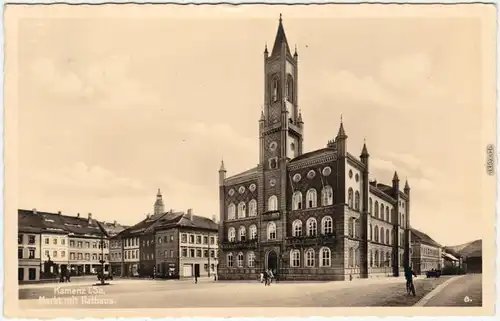 Kamenz Kamjenc Markt und Rathaus Oberlausitz Ansichtskarte   1936