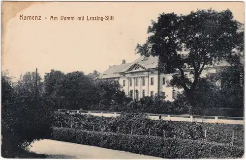 Kamenz Kamjenc Lessingstift und Damm 1914