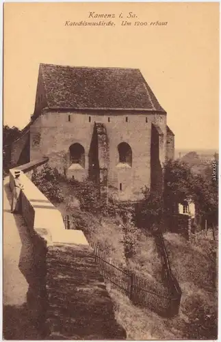 Kamenz Kamjenc Katechismuskirche Kamenz Ansichtskarte Oberlausitz  1922
