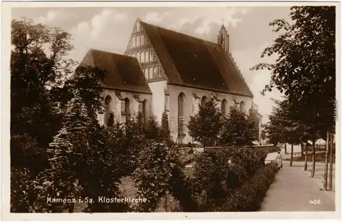 Kamenz Kamjenc Klosterkirche Kamenz Ansichtskarte Oberlausitz 1927
