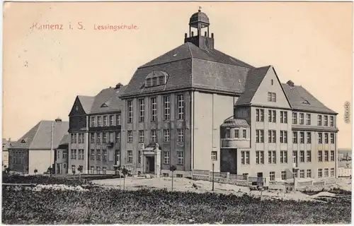 Kamenz Kamjenc Lessingschule Ansichtskarte Oberlausitz 1911