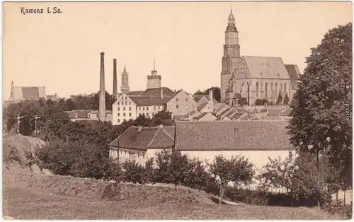 Kamenz Kamjenc Partie an der Stadt - Fabrik Oberlausitz 1917