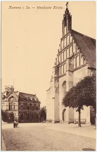 Kamenz Kamjenc Wendische Kirche Ansichtskarte  Oberlausitz 1918