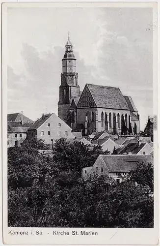 Kamenz Kamjenc Stadt und Kirche St. Martin Ansichtskarte Oberlausitz 1932