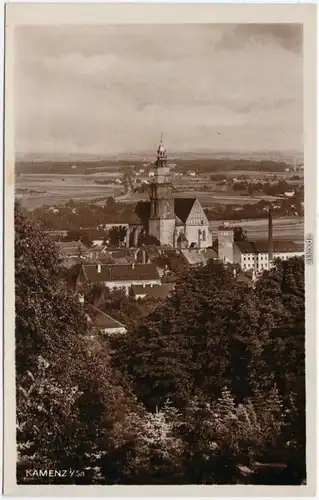 Kamenz Kamjenc Blick über die Stadt Ansichtskarte Oberlausitz 1932