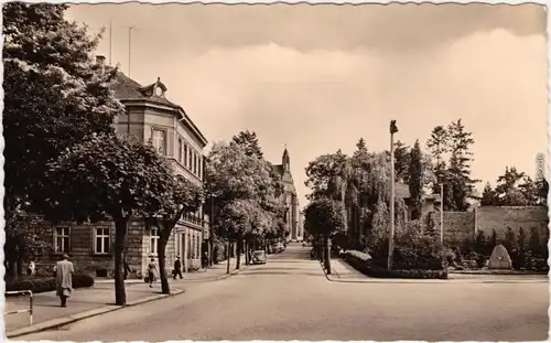 Kamenz Kamjenc Partie an der Poststraße Ansichtskarte Oberlausitz 1962