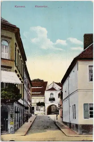 Kamenz Kamjenc Klostertor Straßenpartie Gasthaus Oberlausitz 1914