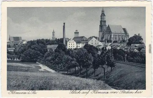 Kamenz Kamjenc Panorama-Ansichten von Süden Fabrik 1930